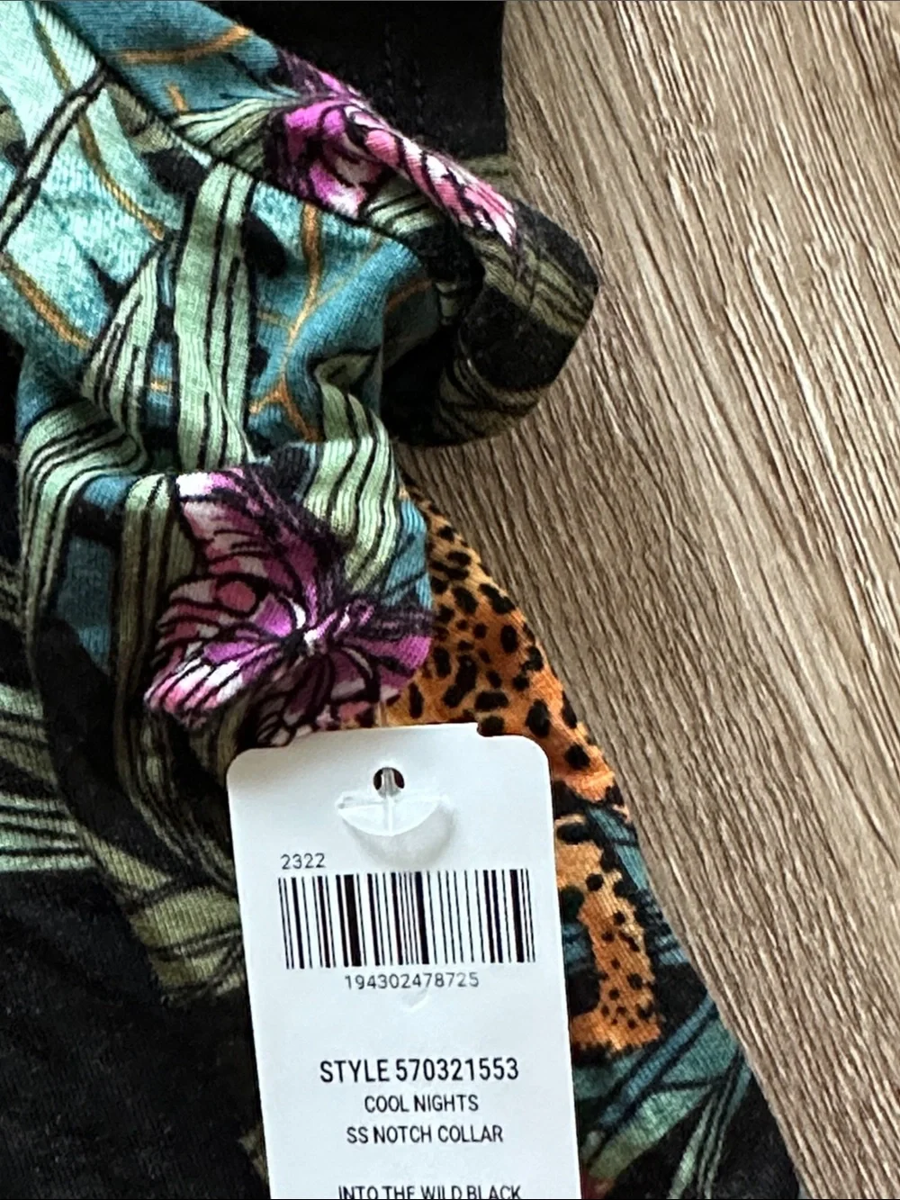 Soma Cool Nights Short Sleeve Notch Collar & Shorts Pajama Set Into The Wild XXL - Picture 4 of 8